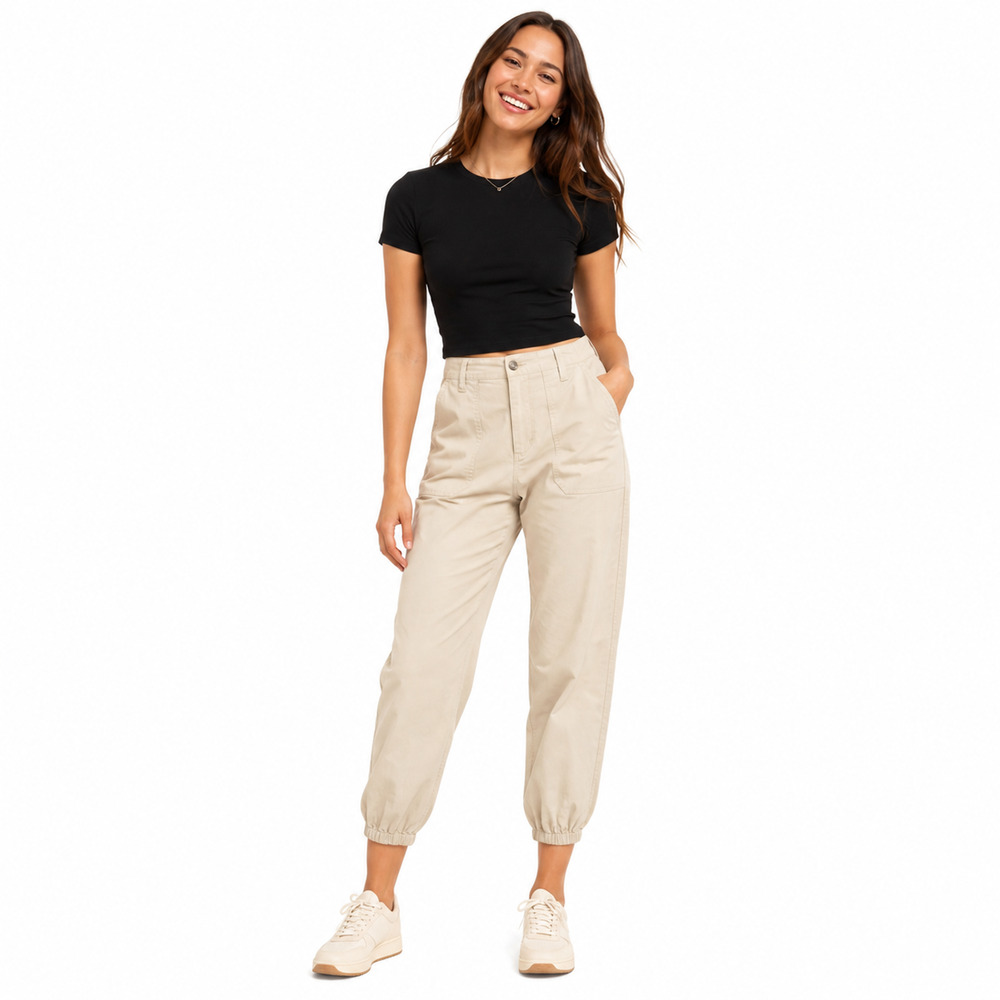 Joe's Jeans Utility Joggers Pants Womens 27 Beige Cargo High Rise Crop Festival